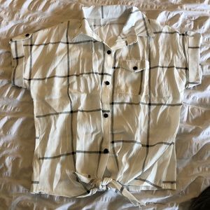 Button up with tie detail